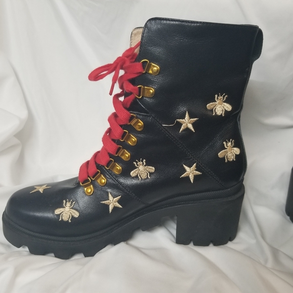 Excellent Condition Womens GUCCI High Top Honeybee Boots Size 42 Euro - Picture 7 of 11